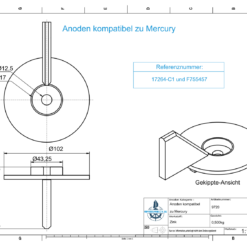 Jeu d'anodes compatible avec Mercury F30 - F40 - F60 | Zinc | Jeu d'anodes 11 – Image 3