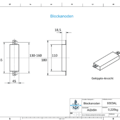 Anodes de bloc et de fuselage Angulaires avec patte en aluminium | L110 | (AlZn5In) | 9303AL_AL – Image 2