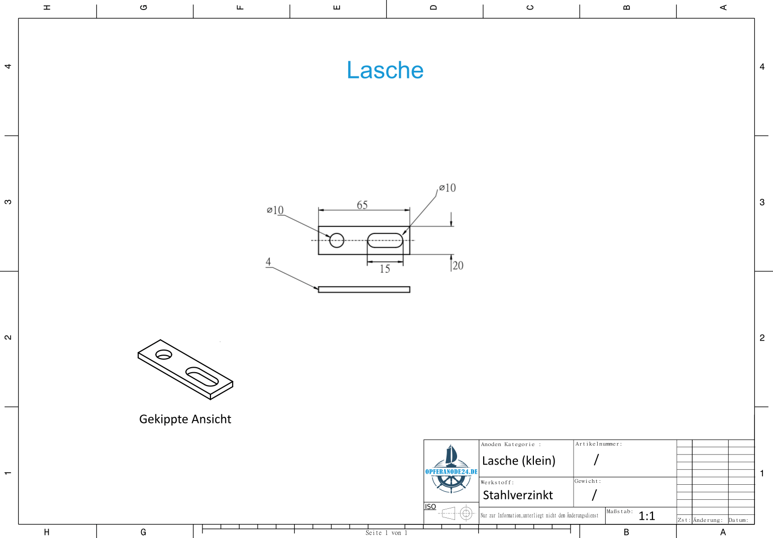 Anodes de bloc et de coque Ovale L195/Lo160 (Zinc) | 9354 – Image 3