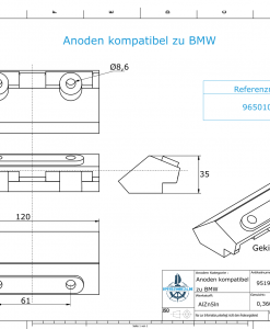 Anodes compatible to BMW | Anodenblock 9650103062 (AlZn5In) | 9519AL