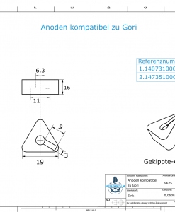 Anodes compatible to Gori | Bow-Thruster-Anode 18