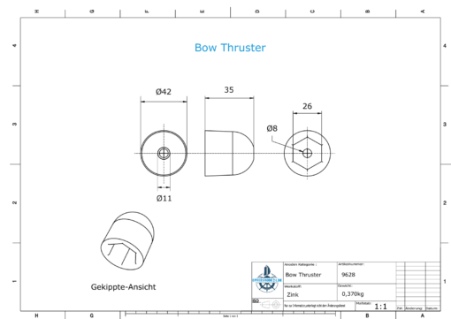 Bow Thruster BP 1210 220 Kgf (Zinc) | 9628