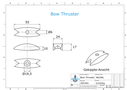 Bow Thruster Volvo QL41100276 (AlZn5In) | 9629AL