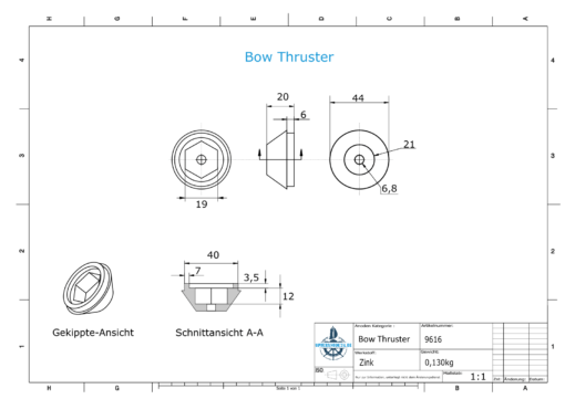 Bow-Thruster 687-3180 BOW 55-75-95 Sleipner (Zinc) | 9616