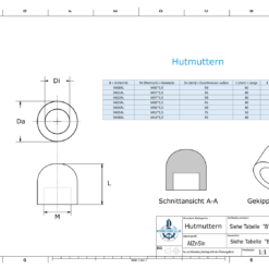 Dadi a cupola M30x1,5 Ø50/H60 (AlZn5In) | 9400AL