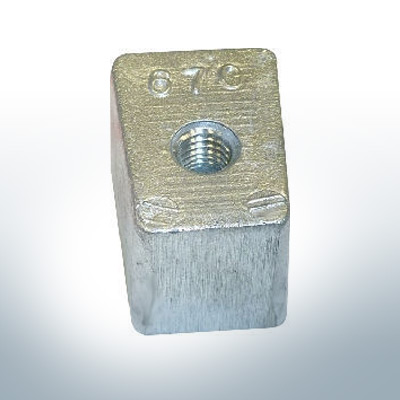 Anodes compatible to Yamaha and Yanmar | Anode-Block 40-50PS 67C (AlZn5In) | 9549AL