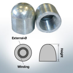 Capsules à encoches M30x1,5 Ø50/H60 (Zinc) | 9400