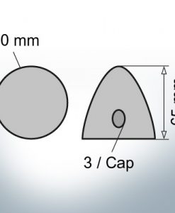 Three-Hole-Caps Ø50/H65 (Zinc) | 9406