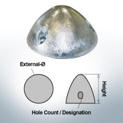 Three-Hole-Caps | suitable for DF-128 Ø105/H55 (AlZn5In) | 9410AL