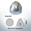 Three-Hole-Caps | Prowell Sailprop 160 Ø115/H95 (AlZn5In) | 9411AL