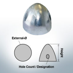 Three-Hole-Caps | Prowell Sailprop 160 Ø115/H95 (AlZn5In) | 9411AL