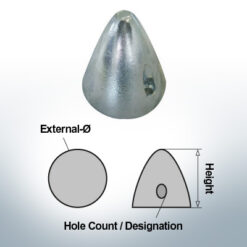 Two-Hole-Caps | Boy-Prop Ø70/H70 (AlZn5In) | 9424AL