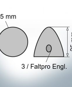 Three-Hole-Caps | suitable for Foldprop Engl. Ø55/H35 (AlZn5In) | 9444AL