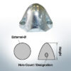 Three-Hole-Caps | suitable for Foldprop Engl. Ø55/H35 (AlZn5In) | 9444AL