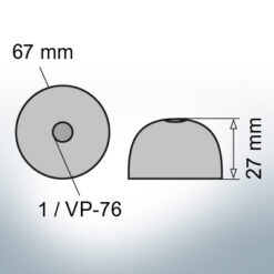 One-Hole-Caps | suitable for VP-76 Ø67/H27 (Zinc) | 9452