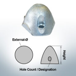 Three-Hole-Caps | suitable for Foldprop Engl. Ø68/H45 (AlZn5In) | 9454AL