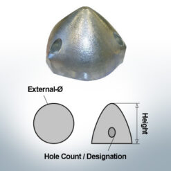 Three-Hole-Caps | Max Prop 125 Ø125/H80 (AlZn5In) | 9604AL
