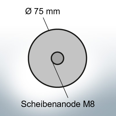 Disk-Anodes Ø 75mm | M8 (Zinc) | 9805