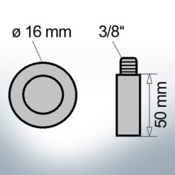 Anodi a spillo 3/8'' Ø16/L50 (AlZn5In) | 9122AL