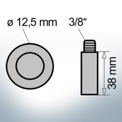 Anodi a spillo 3/8'' Ø12,5/L38 (AlZn5In) | 9140AL