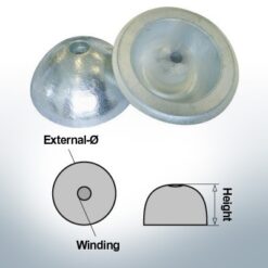 One-Hole-Caps | suitable for VP-104 Ø88/H35 (Zinc) | 9453