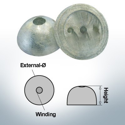 One-Hole-Caps | suitable for VP-64 Ø55/H22 (AlZn5In) | 9451AL