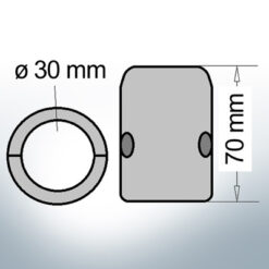 Shaft-Anode with metric inner diameter 30 mm (Zinc) | 9003
