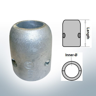 Shaft-Anodes with imperial inner diameter 1'' (AlZn5In) | 9016AL