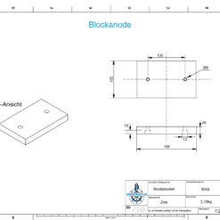 Anodes en bloc et en tige | 160 x 100 x 20 | Lo100 (zinc) | 9362 – Image 2