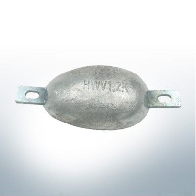 Anodes de bloc et de coque Ovale L195/Lo160 (Zinc) | 9354
