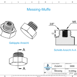 Anode à broche & manchon en laiton compatible avec Bukh | 00E0450 | DV10 - DV48 | M5 Ø12/L35 (zinc) | 9125M – Image 4